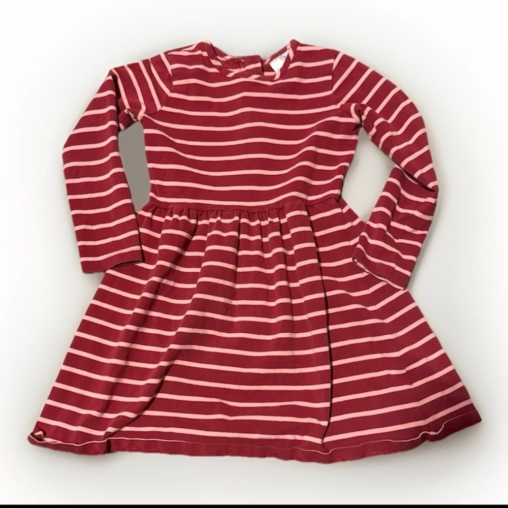 Hanna Andersson Striped Girls Dress Size 110 (Size 4-5) Long Sleeve Zipper - Picture 1 of 3